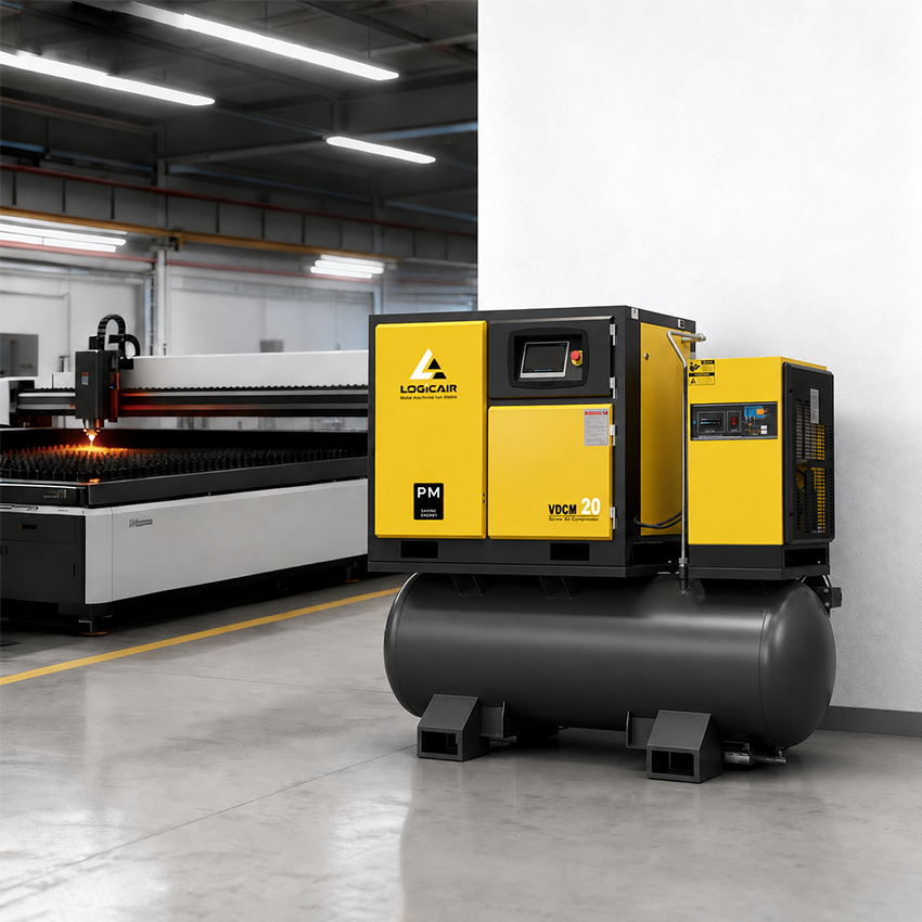 Air compressor for laser cutting machine providing stable high pressure air for metal cutting
