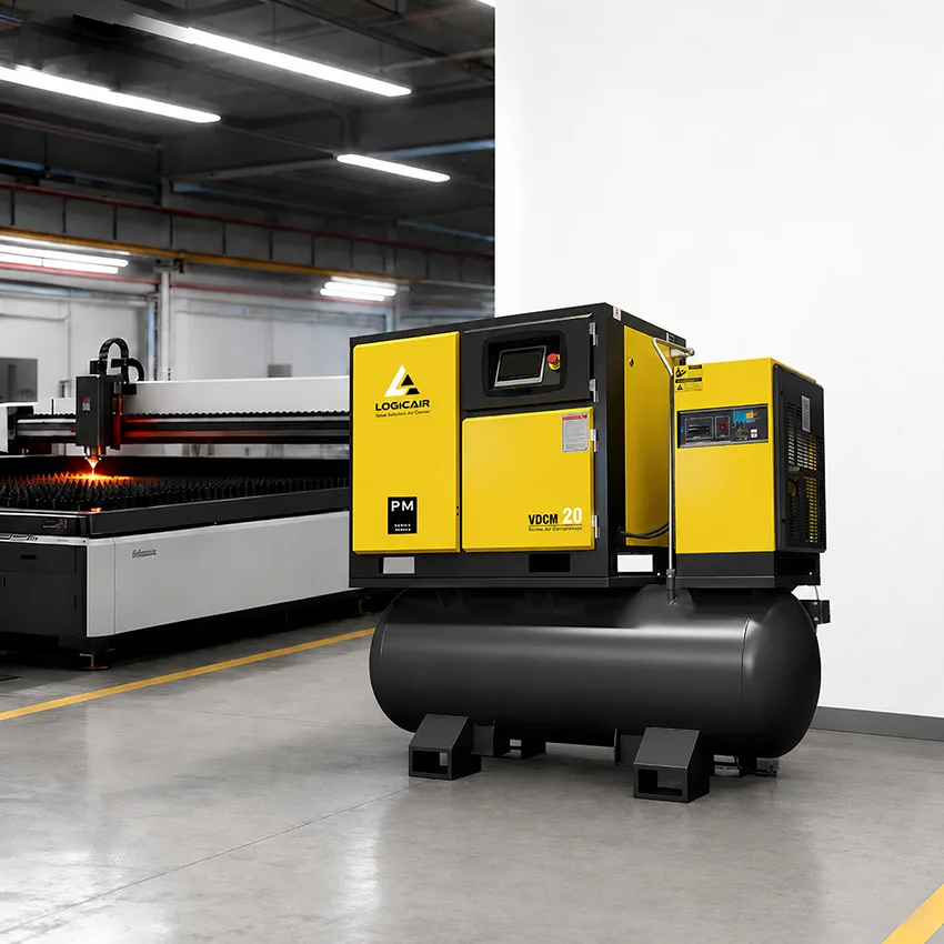 Air compressor for laser cutting machine providing stable high pressure air for metal cutting